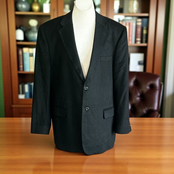 Pronto Uomo Couture Men's Black 100% Cashmere Blazer Sport Coat 46 Regular - Picture 1 of 8